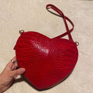 Heart authentic leather/cowhide crossbody